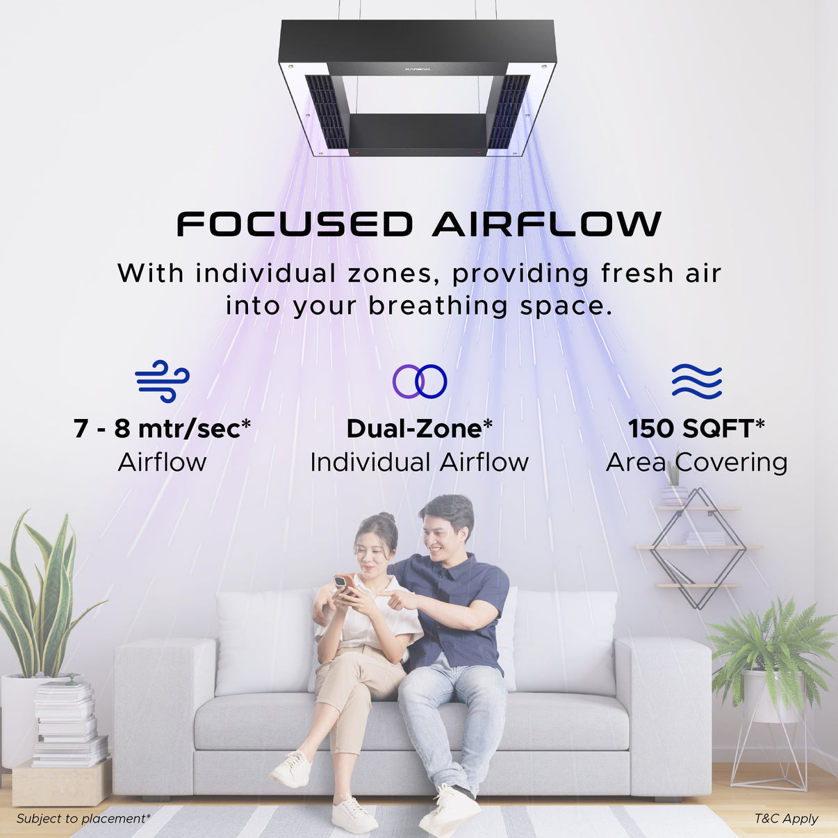 Buy Bladeless Modern Fan For Bedroom, Living Room Karban Airzone